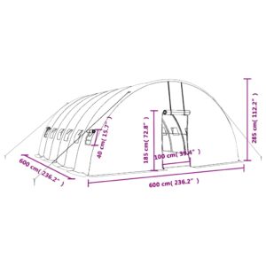 Šiltnamis su plieno rėmu, baltos spalvos, 6x6x2,85m, 36m²