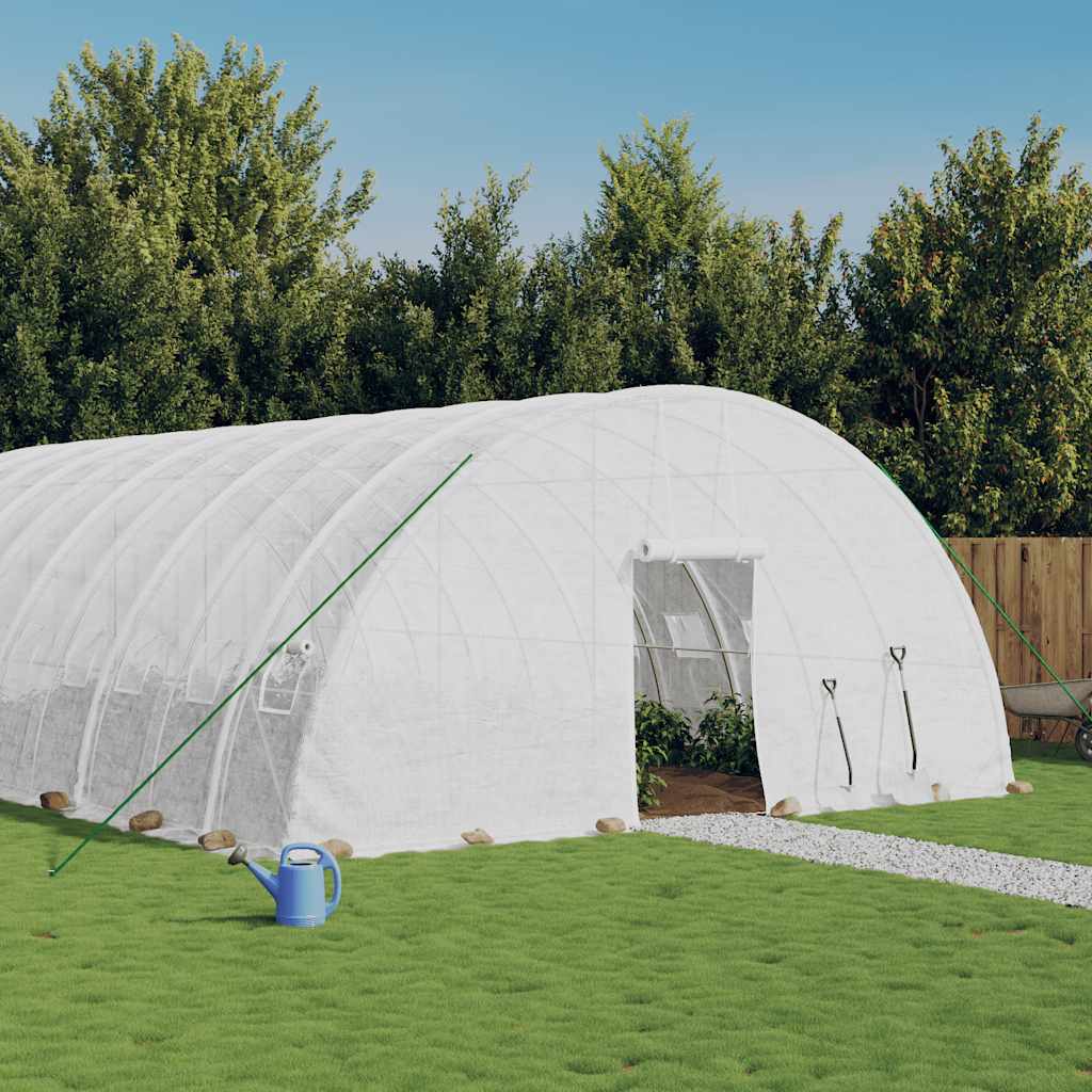 Šiltnamis su plieno rėmu, baltos spalvos, 6x6x2,85m, 36m² Šiltnamis su plieno rėmu, baltos spalvos, 6x6x2,85m, 36m² - Image 2