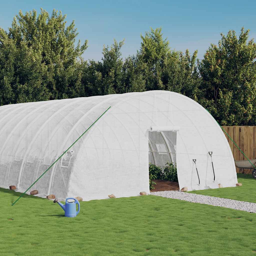 Šiltnamis su plieno rėmu, baltos spalvos, 16x6x2,85m, 96m² Šiltnamis su plieno rėmu, baltos spalvos, 16x6x2,85m, 96m² - Image 2