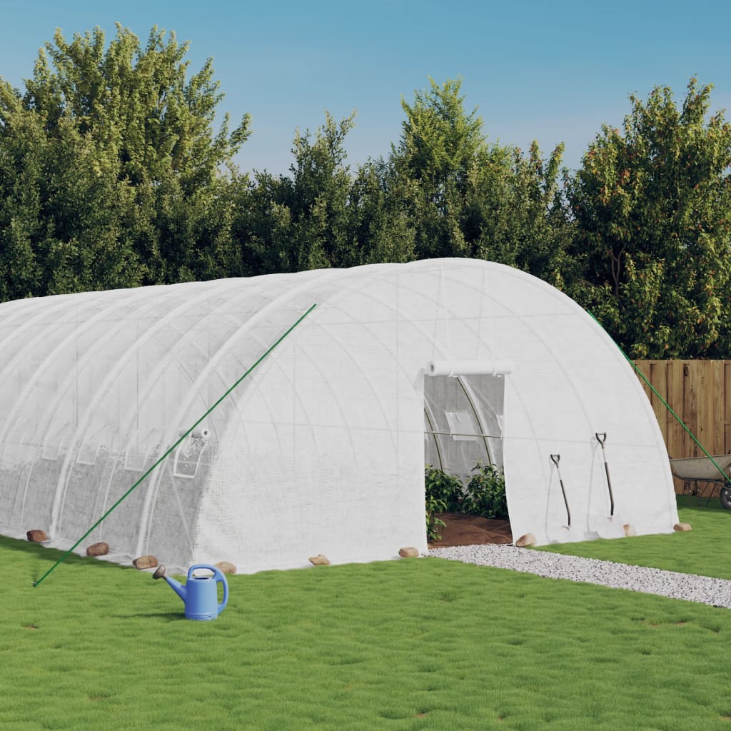 Šiltnamis su plieno rėmu, baltos spalvos, 18x6x2,85m, 108m² Šiltnamis su plieno rėmu, baltos spalvos, 18x6x2,85m, 108m² - Image 2