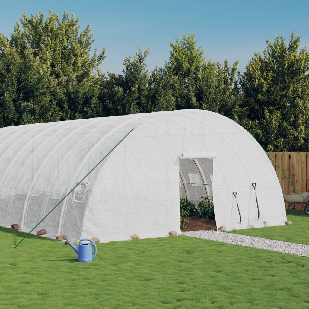 Šiltnamis su plieno rėmu, baltos spalvos, 20x6x2,85m, 120m² Šiltnamis su plieno rėmu, baltos spalvos, 20x6x2,85m, 120m² - Image 2