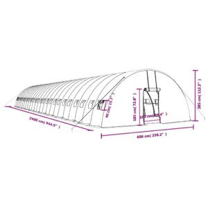 Šiltnamis su plieno rėmu, baltos spalvos, 24x6x2,85m, 144m²