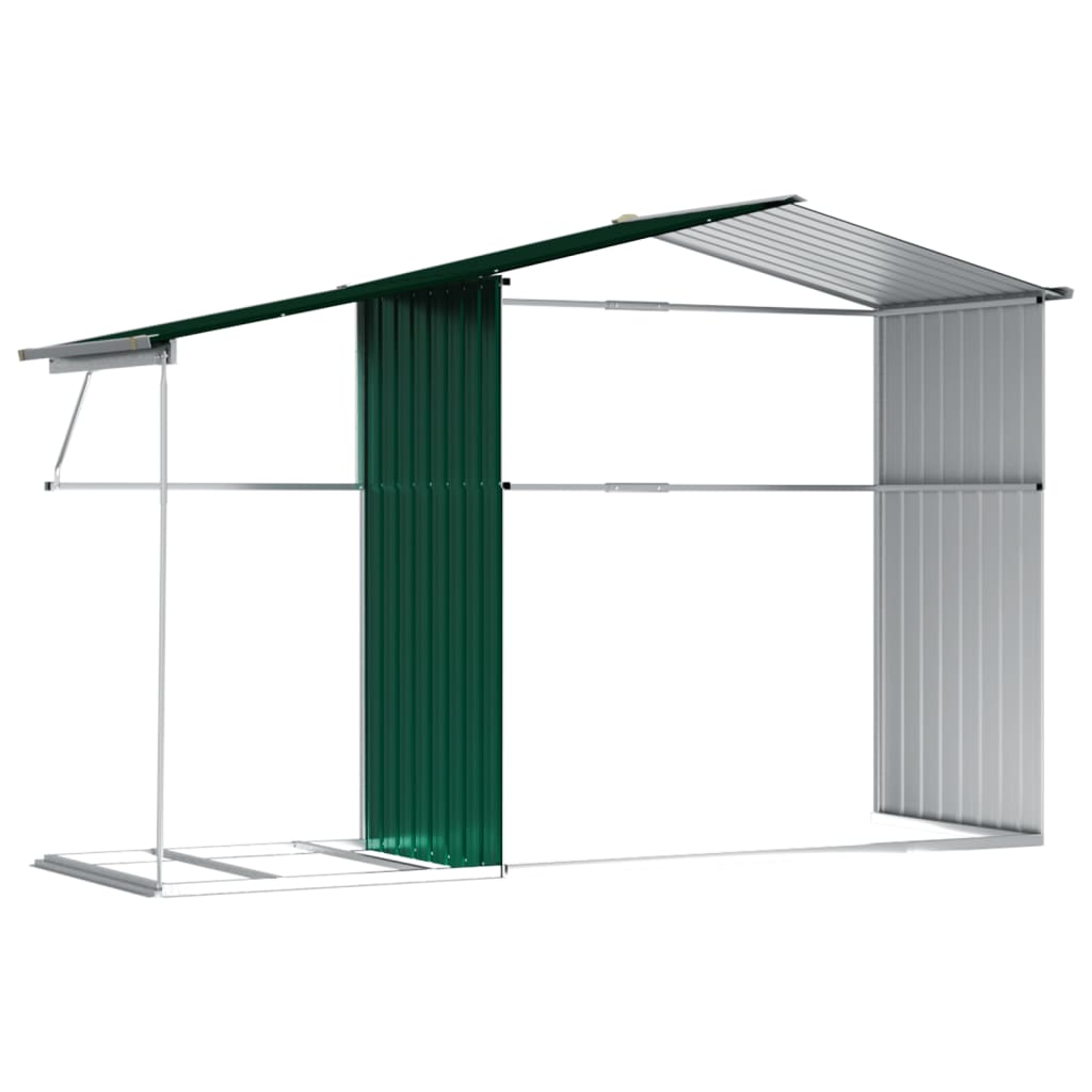 Sodo pašiūrė, žalia, 277×192,5x179cm, galvanizuotas plienas Sodo pašiūrė, žalia, 277x192,5x179cm, galvanizuotas plienas - Image 9