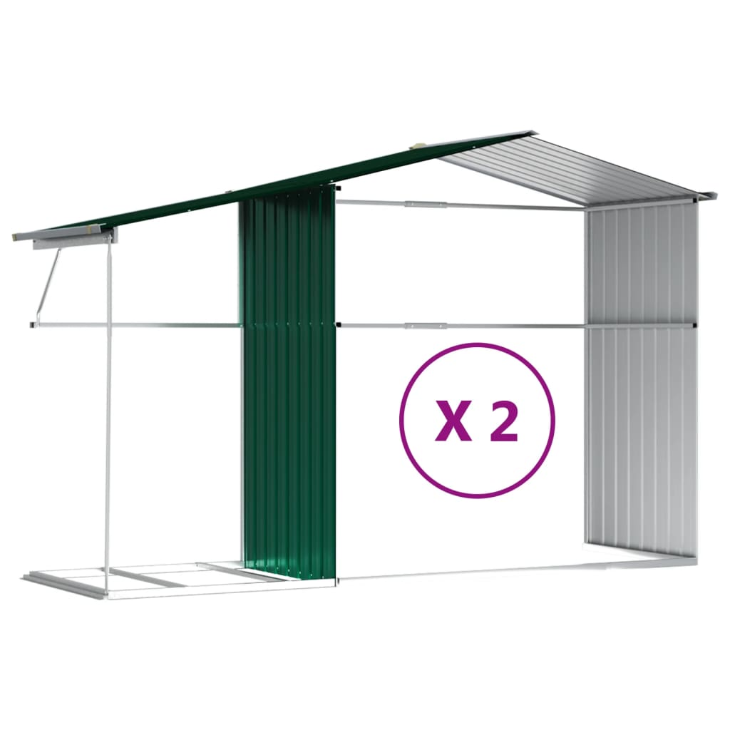 Sodo pašiūrė, žalia, 277x279x179cm, galvanizuotas plienas Sodo pašiūrė, žalia, 277x279x179cm, galvanizuotas plienas - Image 9