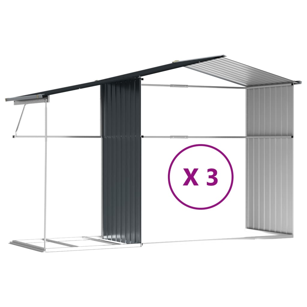 Sodo pašiūrė, antracito, 277×365,5x179cm, galvanizuotas plienas Sodo pašiūrė, antracito, 277x365,5x179cm, galvanizuotas plienas - Image 9