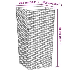 Lovelis su išimamu įdėklu, antracito, 11/26,5l, PP ratanas