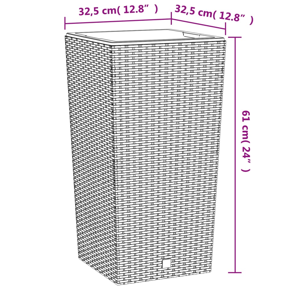 Lovelis su išimamu įdėklu, antracito, 21/49l, PP ratanas Lovelis su išimamu įdėklu, antracito, 21/49l, PP ratanas