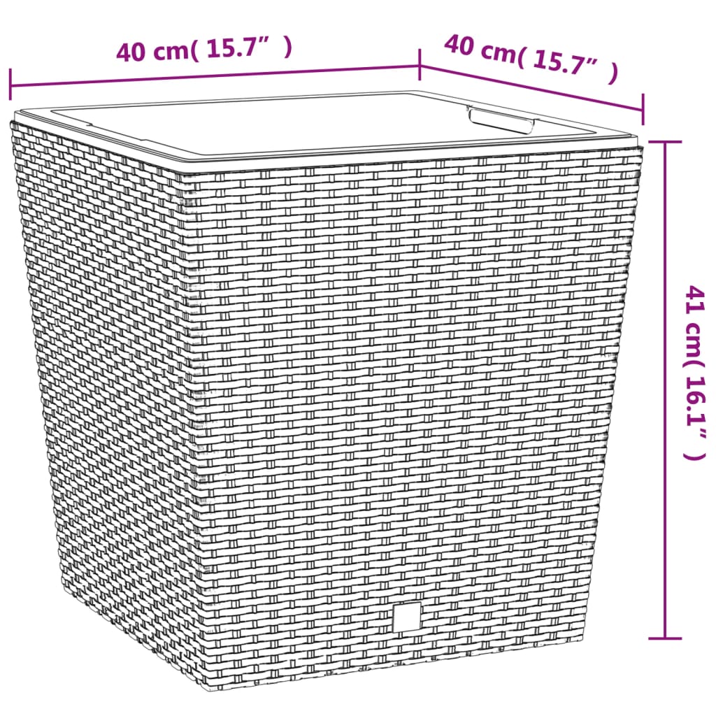 Lovelis su išimamu įdėklu, antracito, 37/64l, PP ratanas Lovelis su išimamu įdėklu, antracito, 37/64l, PP ratanas