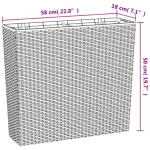 Lovelis su išimamu įdėklu, antracito, 12/44l, PP ratanas