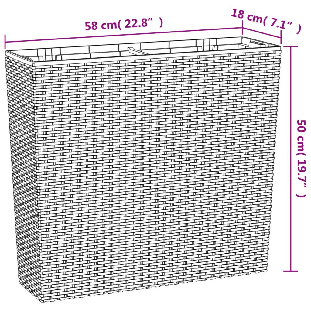Lovelis su išimamu įdėklu, rudas, 12/44l, PP ratanas Lovelis su išimamu įdėklu, rudas, 12/44l, PP ratanas
