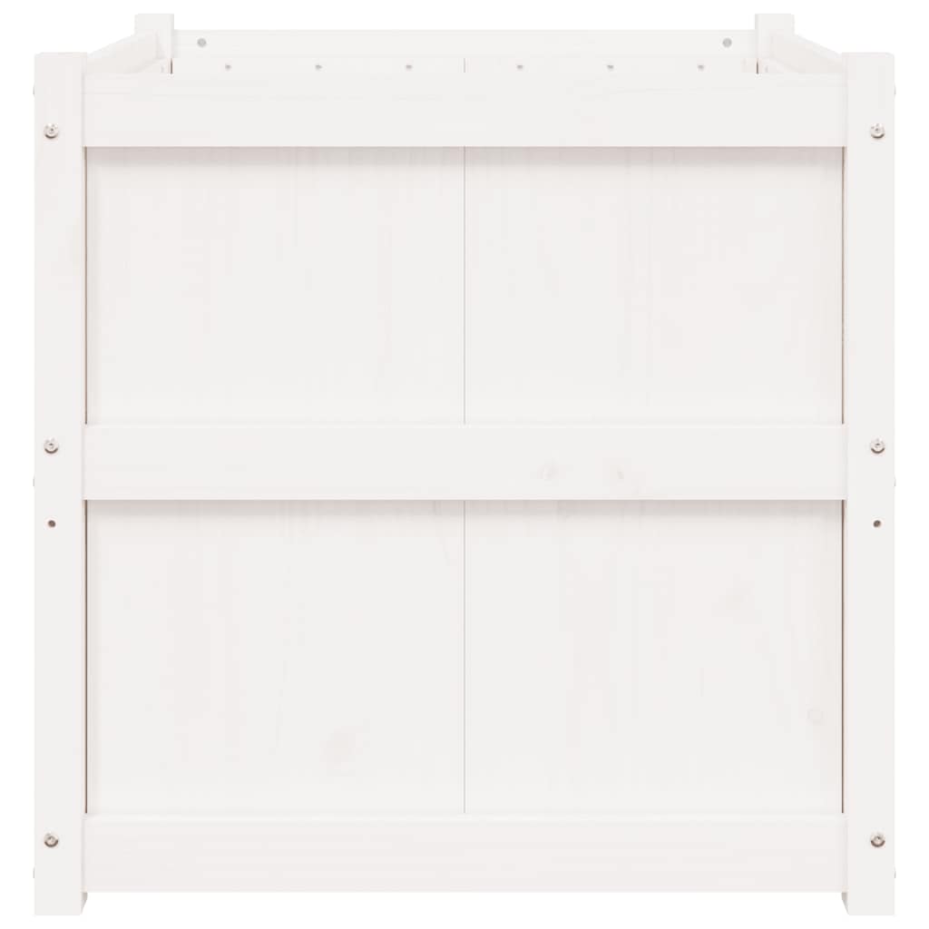 Sodo lovelis, baltas, 70x70x70cm, pušies medienos masyvas Sodo lovelis, baltas, 70x70x70cm, pušies medienos masyvas - Image 5
