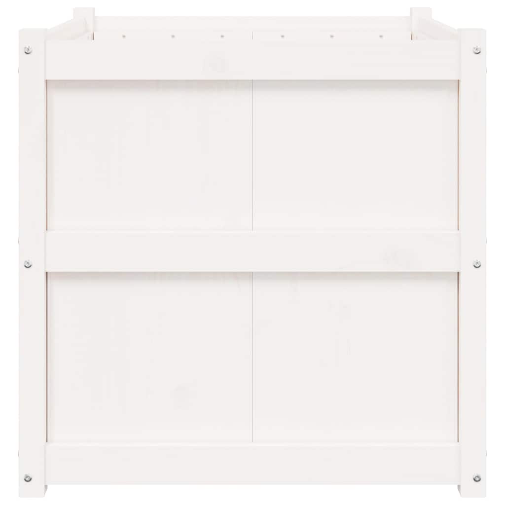 Sodo lovelis, baltas, 70x70x70cm, pušies medienos masyvas Sodo lovelis, baltas, 70x70x70cm, pušies medienos masyvas - Image 6