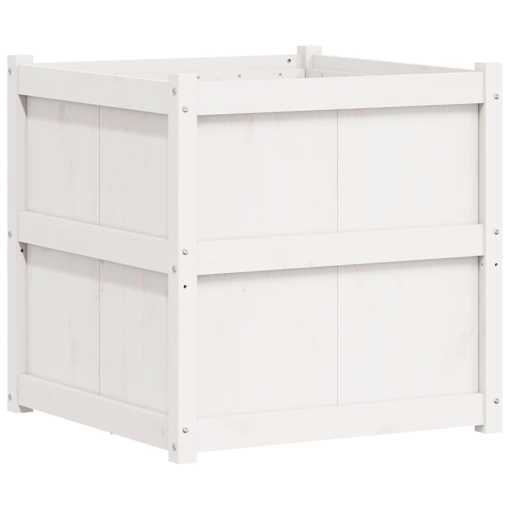 Sodo lovelis, baltas, 70x70x70cm, pušies medienos masyvas Sodo lovelis, baltas, 70x70x70cm, pušies medienos masyvas - Image 7