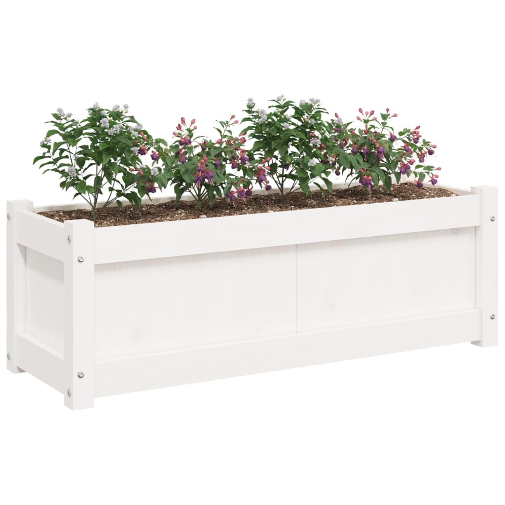 Sodo lovelis, baltas, 90x31x31cm, pušies medienos masyvas Sodo lovelis, baltas, 90x31x31cm, pušies medienos masyvas - Image 4