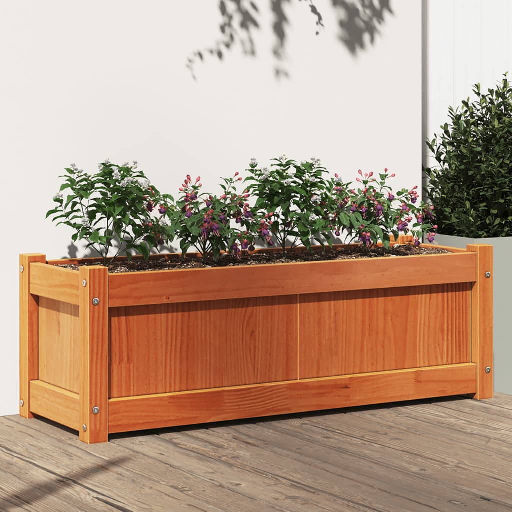 Sodo lovelis, vaško rudas, 90x31x31cm, pušies medienos masyvas Sodo lovelis, vaško rudas, 90x31x31cm, pušies medienos masyvas - Image 2