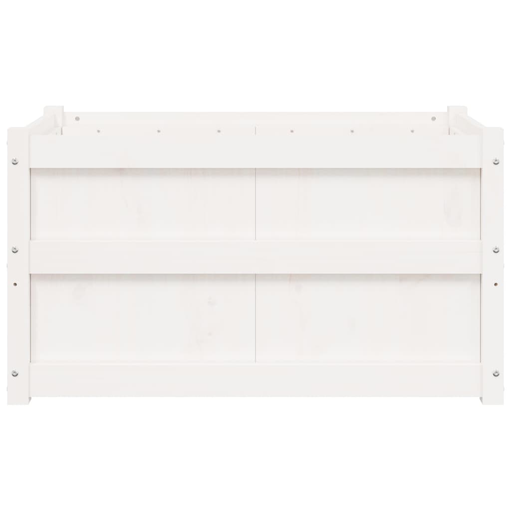 Sodo lovelis, baltas, 90x50x50cm, pušies medienos masyvas Sodo lovelis, baltas, 90x50x50cm, pušies medienos masyvas - Image 5
