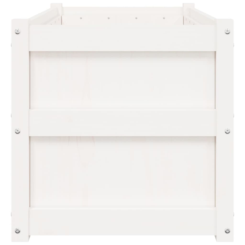 Sodo lovelis, baltas, 90x50x50cm, pušies medienos masyvas Sodo lovelis, baltas, 90x50x50cm, pušies medienos masyvas - Image 6