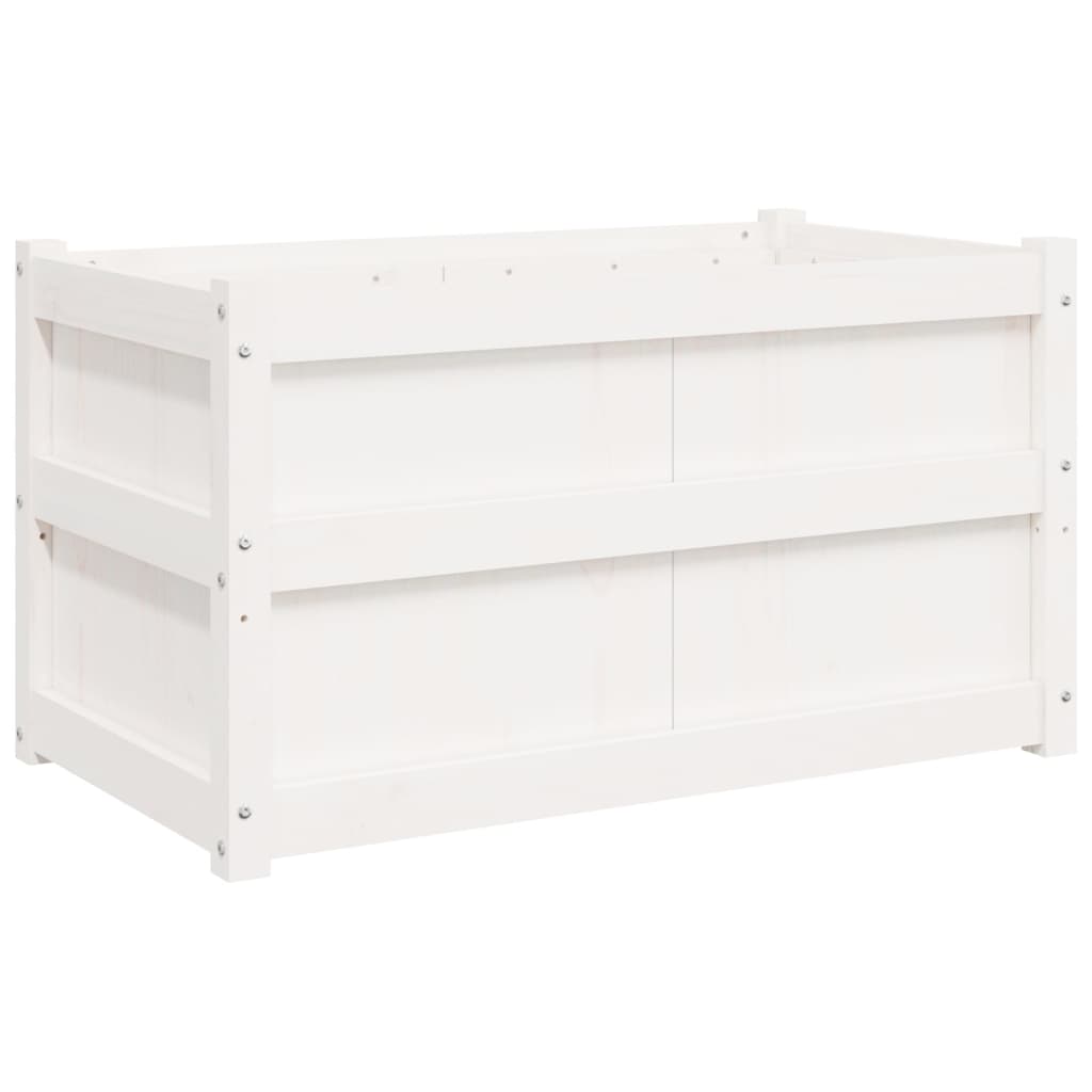 Sodo lovelis, baltas, 90x50x50cm, pušies medienos masyvas Sodo lovelis, baltas, 90x50x50cm, pušies medienos masyvas - Image 7