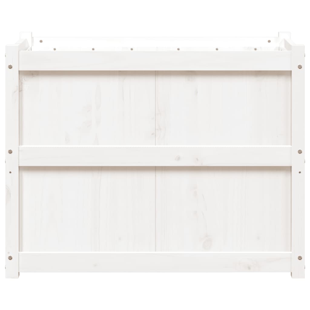 Sodo lovelis, baltas, 90x50x70cm, pušies medienos masyvas Sodo lovelis, baltas, 90x50x70cm, pušies medienos masyvas - Image 5