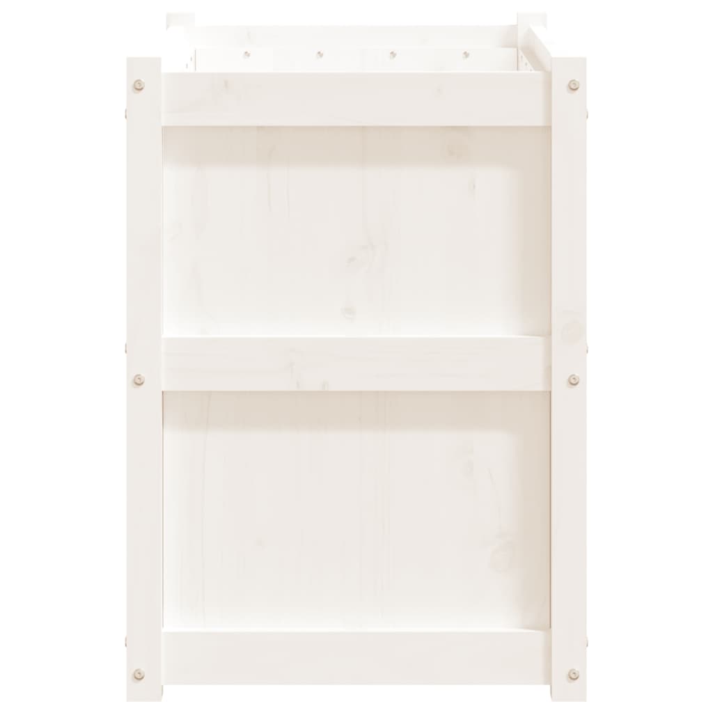 Sodo lovelis, baltas, 90x50x70cm, pušies medienos masyvas Sodo lovelis, baltas, 90x50x70cm, pušies medienos masyvas - Image 6