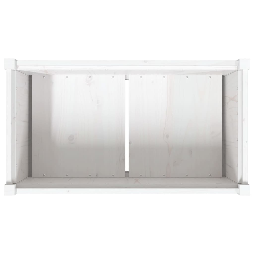 Sodo lovelis, baltas, 90x50x70cm, pušies medienos masyvas Sodo lovelis, baltas, 90x50x70cm, pušies medienos masyvas - Image 8