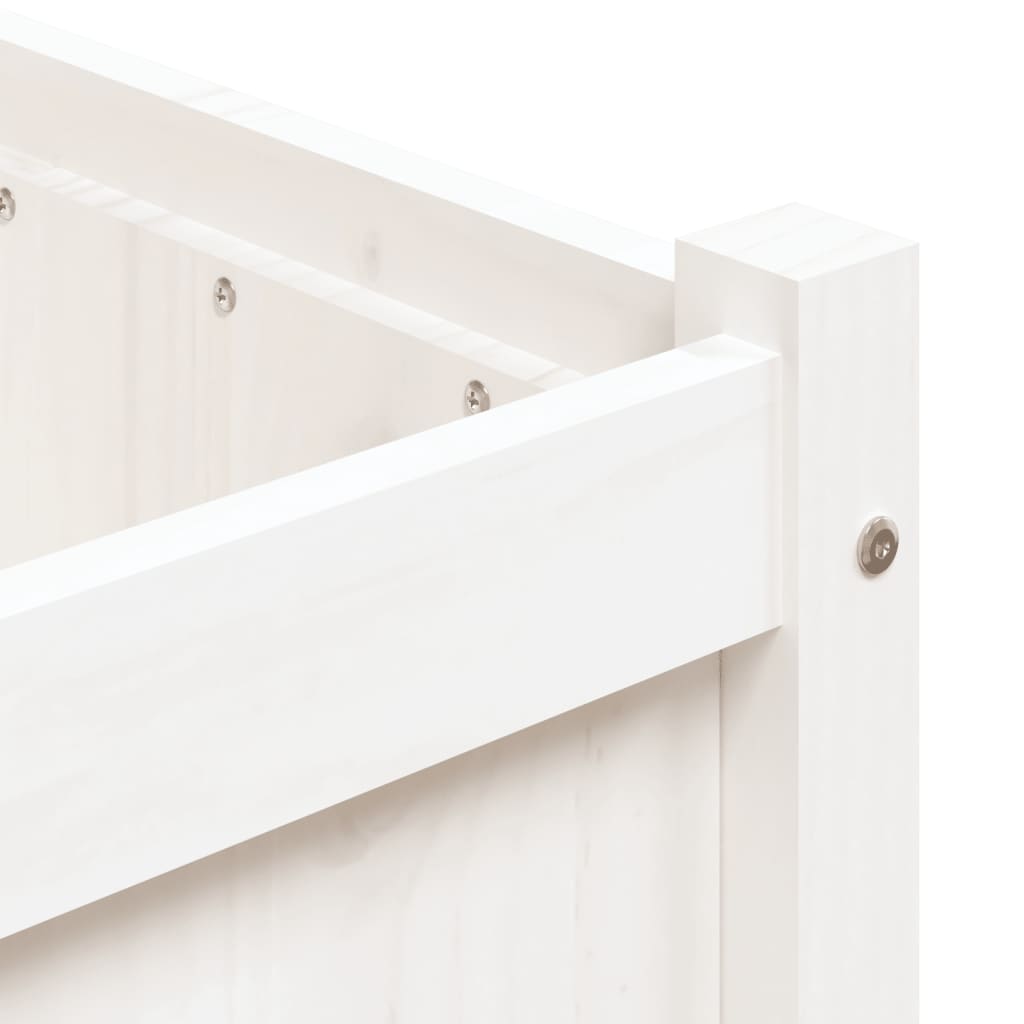 Sodo lovelis, baltas, 90x50x70cm, pušies medienos masyvas Sodo lovelis, baltas, 90x50x70cm, pušies medienos masyvas - Image 9