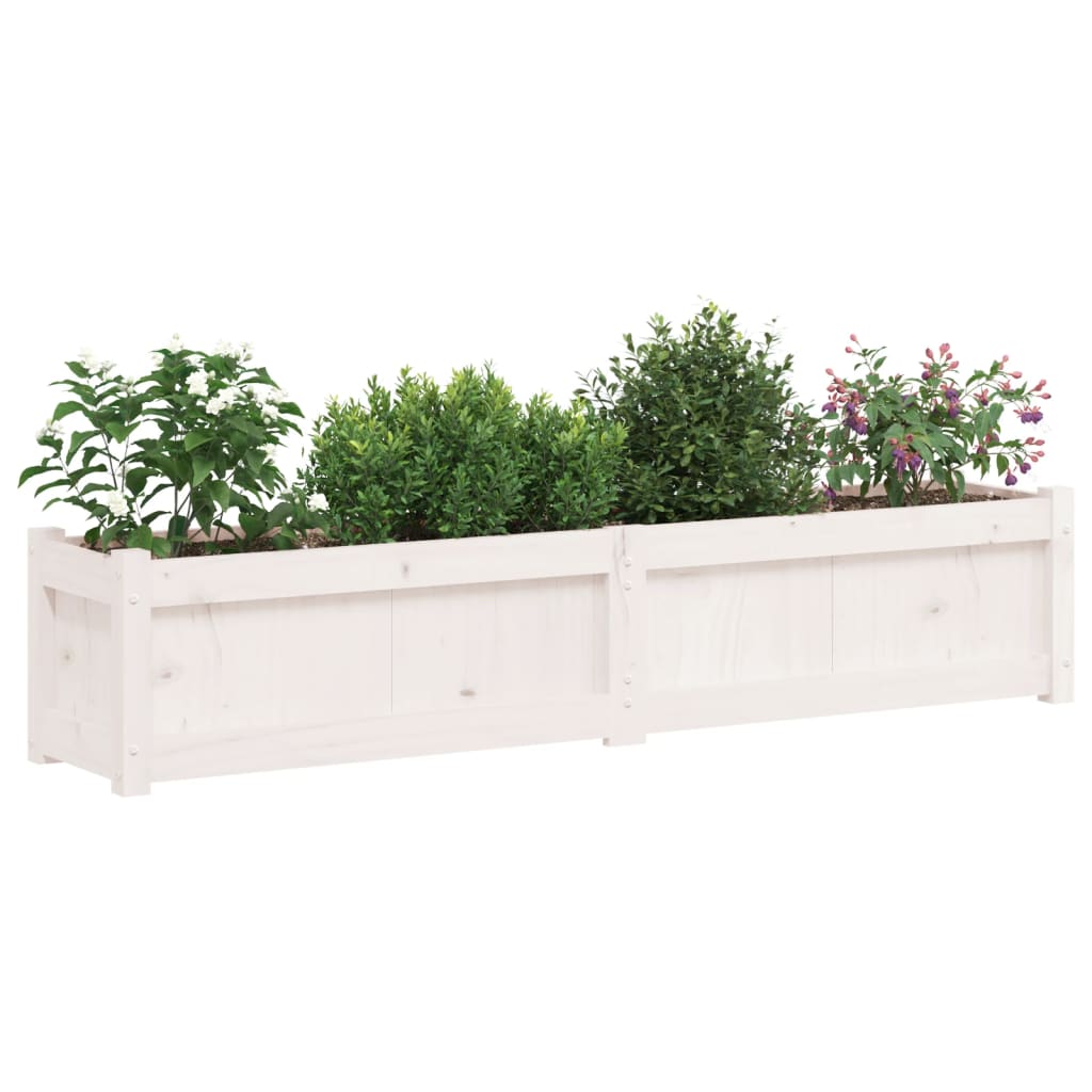 Sodo lovelis, baltas, 150x31x31cm, pušies medienos masyvas Sodo lovelis, baltas, 150x31x31cm, pušies medienos masyvas - Image 4