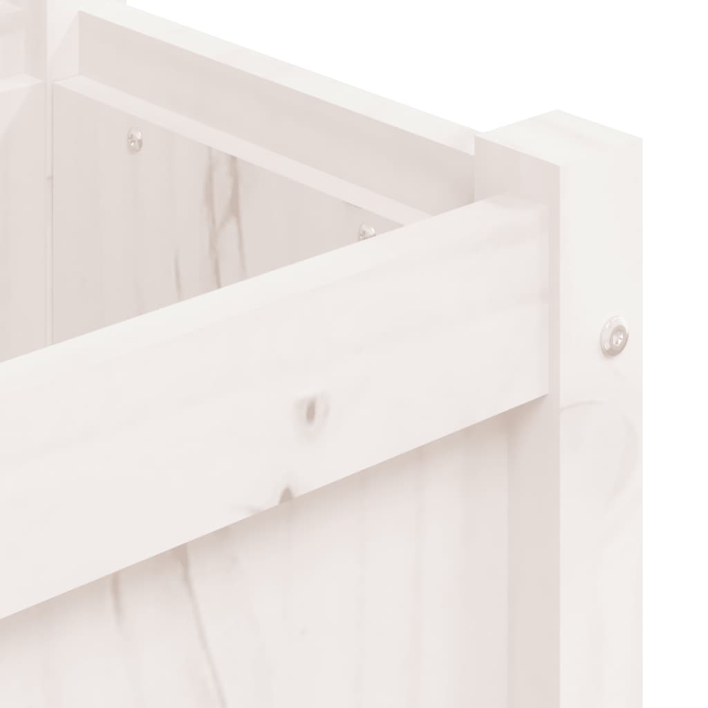 Sodo lovelis, baltas, 150x31x31cm, pušies medienos masyvas Sodo lovelis, baltas, 150x31x31cm, pušies medienos masyvas - Image 9