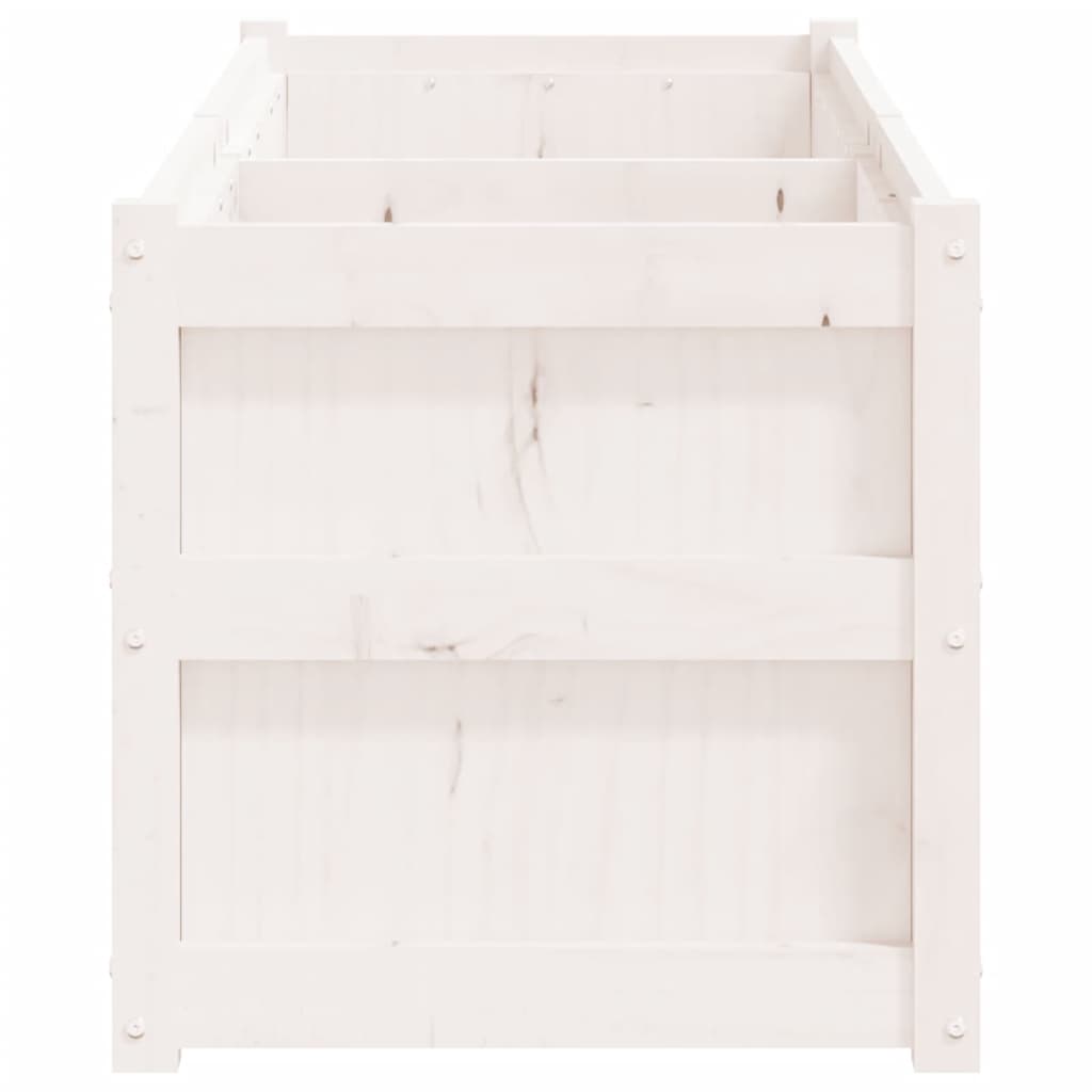 Sodo lovelis, baltas, 150x50x50cm, pušies medienos masyvas Sodo lovelis, baltas, 150x50x50cm, pušies medienos masyvas - Image 6