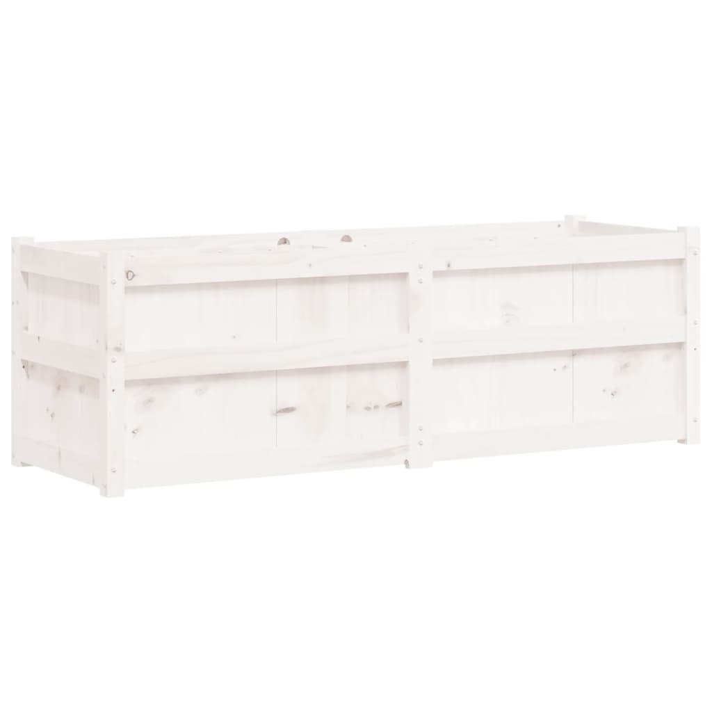 Sodo lovelis, baltas, 150x50x50cm, pušies medienos masyvas Sodo lovelis, baltas, 150x50x50cm, pušies medienos masyvas - Image 7