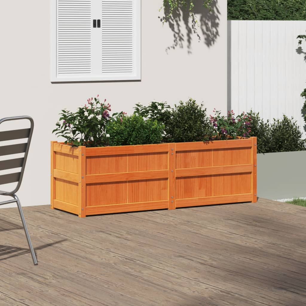 Sodo lovelis, vaško rudas, 150x50x50cm, pušies medienos masyvas Sodo lovelis, vaško rudas, 150x50x50cm, pušies medienos masyvas - Image 3