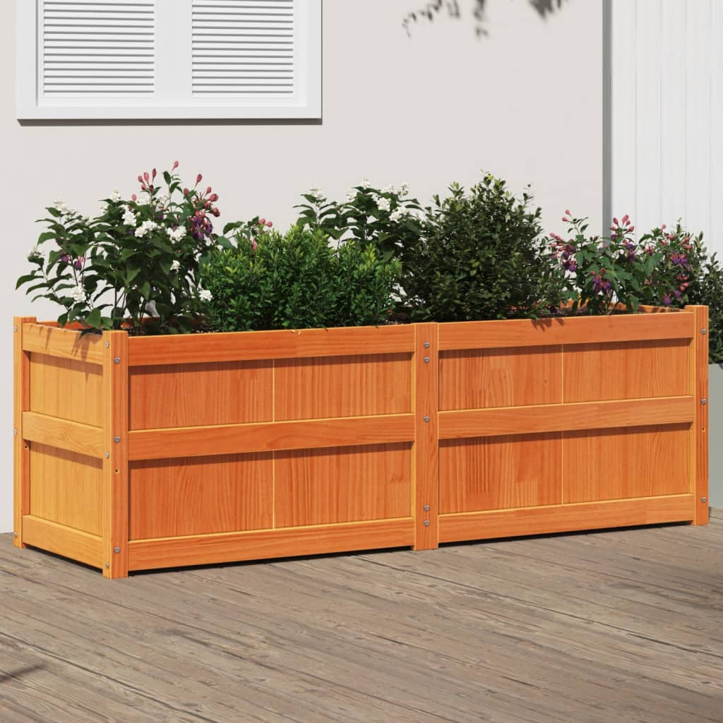 Sodo lovelis, vaško rudas, 150x50x50cm, pušies medienos masyvas Sodo lovelis, vaško rudas, 150x50x50cm, pušies medienos masyvas - Image 2