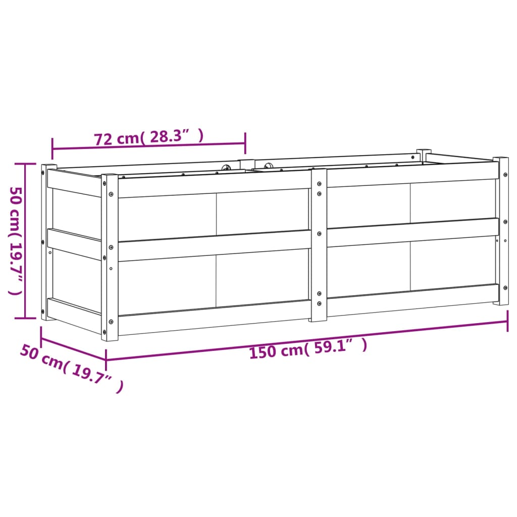 Sodo lovelis, 150x50x50cm, impregnuota pušies mediena Sodo lovelis, 150x50x50cm, impregnuota pušies mediena