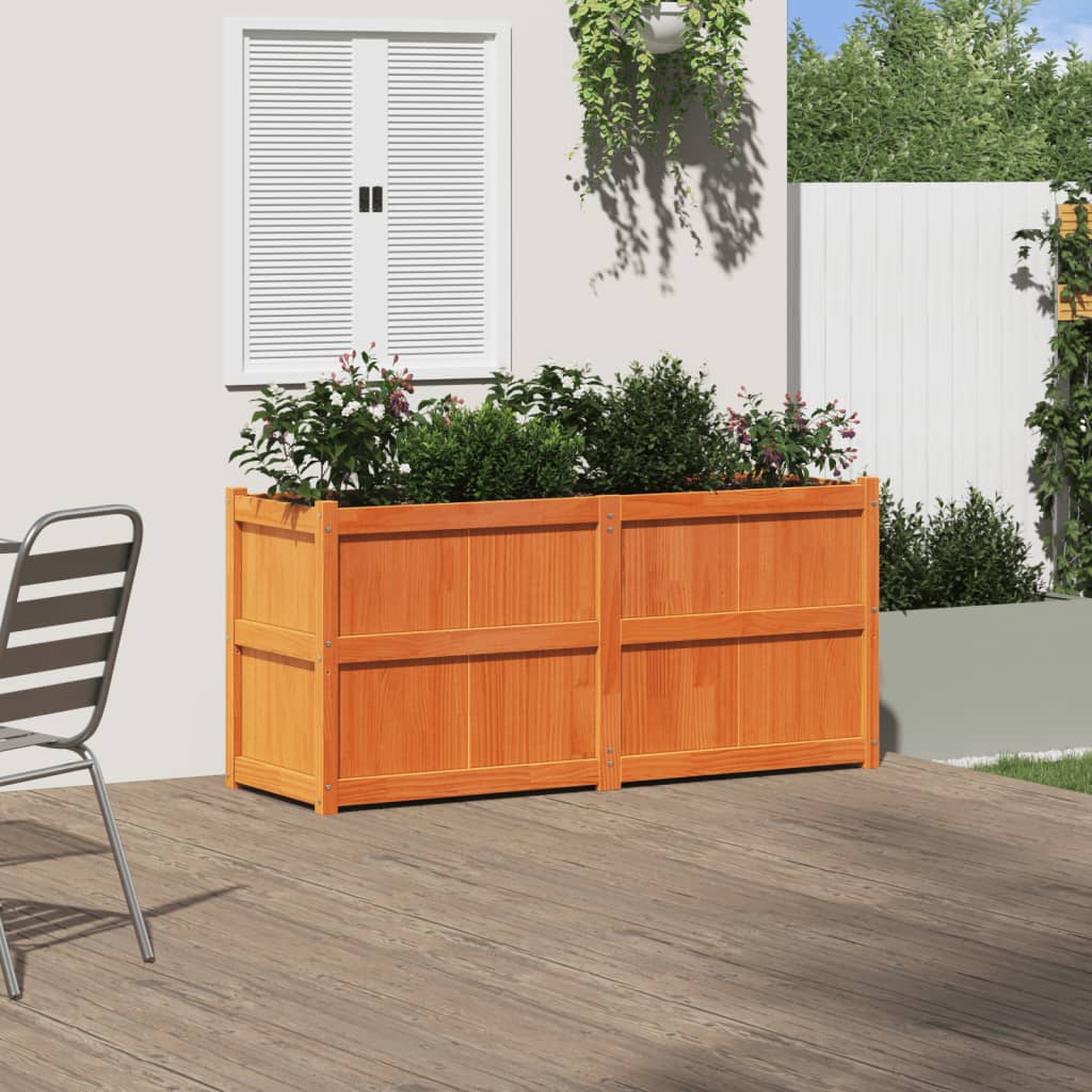 Sodo lovelis, vaško rudas, 150x50x70cm, pušies medienos masyvas Sodo lovelis, vaško rudas, 150x50x70cm, pušies medienos masyvas - Image 3