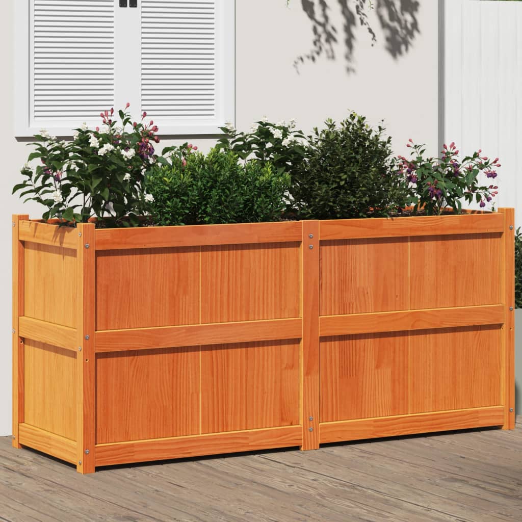 Sodo lovelis, vaško rudas, 150x50x70cm, pušies medienos masyvas Sodo lovelis, vaško rudas, 150x50x70cm, pušies medienos masyvas - Image 2