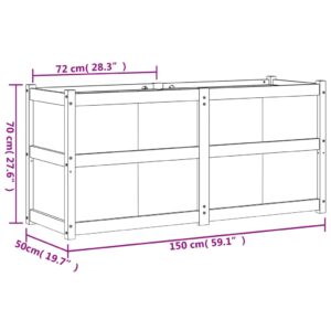 Sodo lovelis, 150x50x70cm, impregnuota pušies mediena