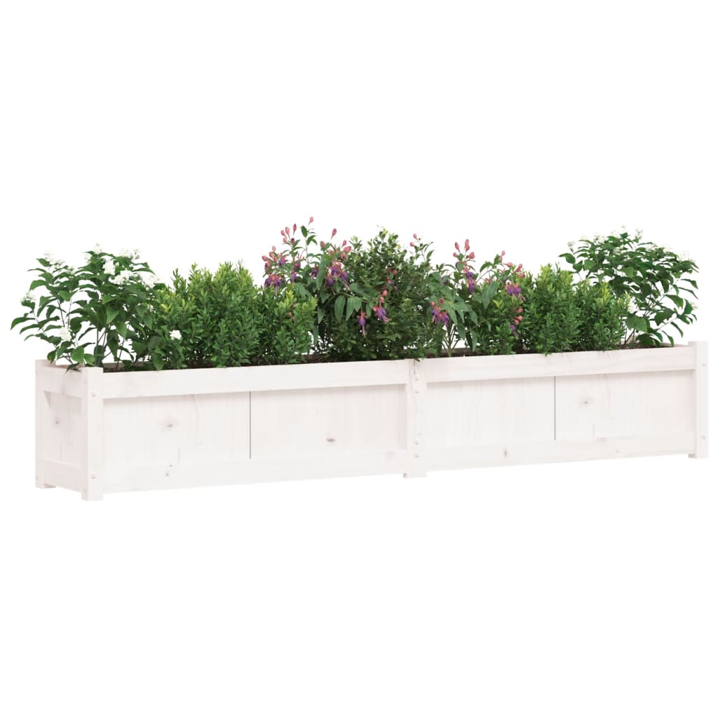 Sodo lovelis, baltas, 180x31x31cm, pušies medienos masyvas Sodo lovelis, baltas, 180x31x31cm, pušies medienos masyvas - Image 4