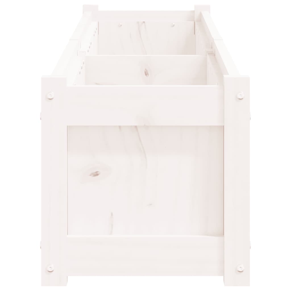 Sodo lovelis, baltas, 180x31x31cm, pušies medienos masyvas Sodo lovelis, baltas, 180x31x31cm, pušies medienos masyvas - Image 6