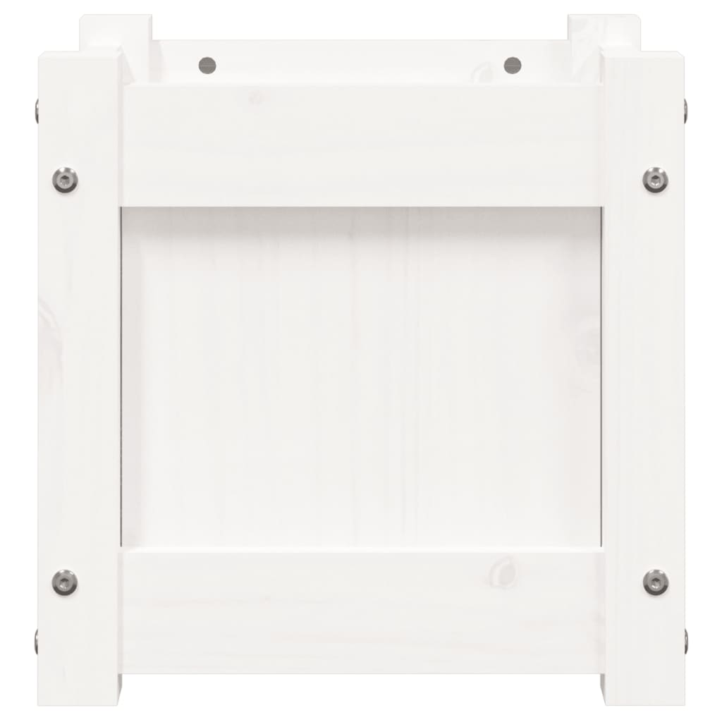 Sodo lovelis, baltas, 31x31x31cm, pušies medienos masyvas Sodo lovelis, baltas, 31x31x31cm, pušies medienos masyvas - Image 5