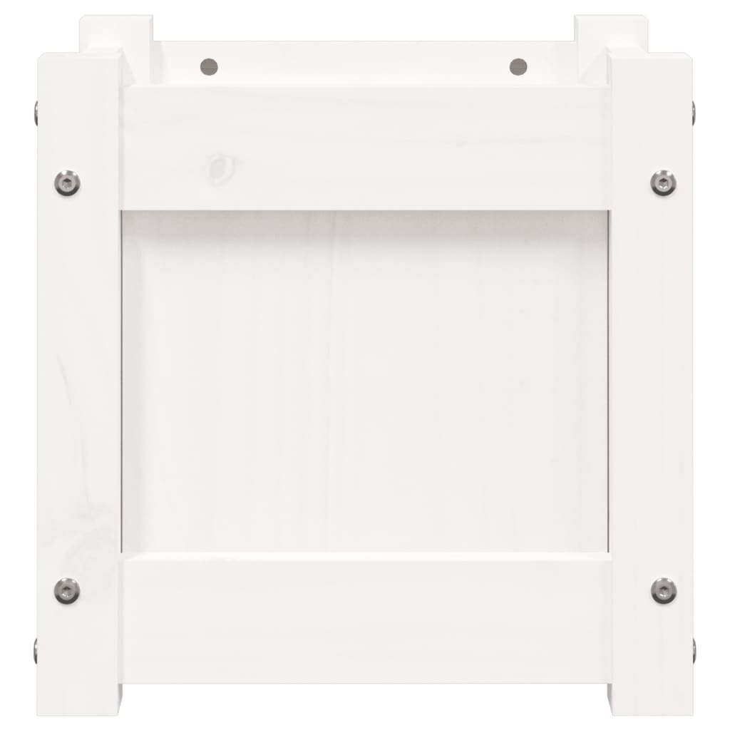 Sodo lovelis, baltas, 31x31x31cm, pušies medienos masyvas Sodo lovelis, baltas, 31x31x31cm, pušies medienos masyvas - Image 6
