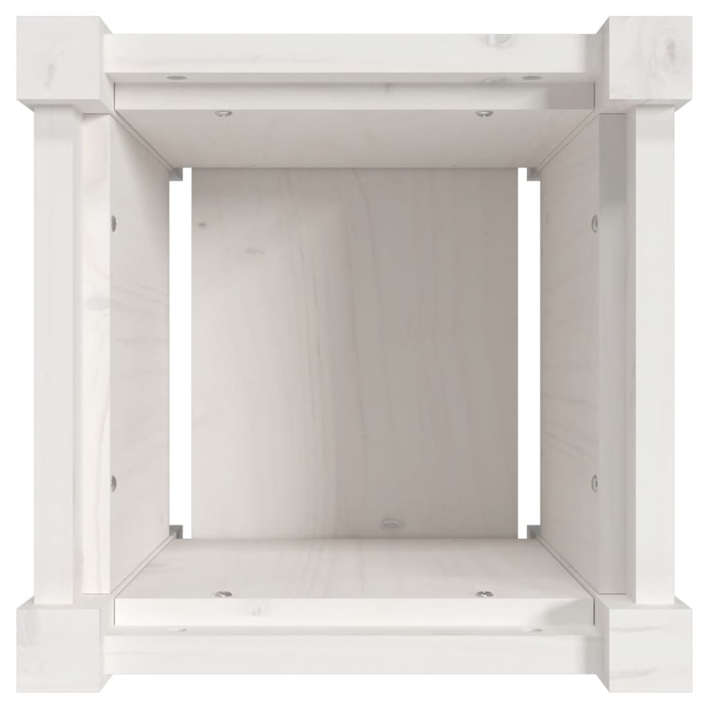 Sodo lovelis, baltas, 31x31x31cm, pušies medienos masyvas Sodo lovelis, baltas, 31x31x31cm, pušies medienos masyvas - Image 8