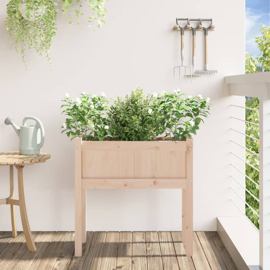 Sodo lovelis su kojelėmis, 70x31x70cm, pušies medienos masyvas Sodo lovelis su kojelėmis, 70x31x70cm, pušies medienos masyvas - Image 3