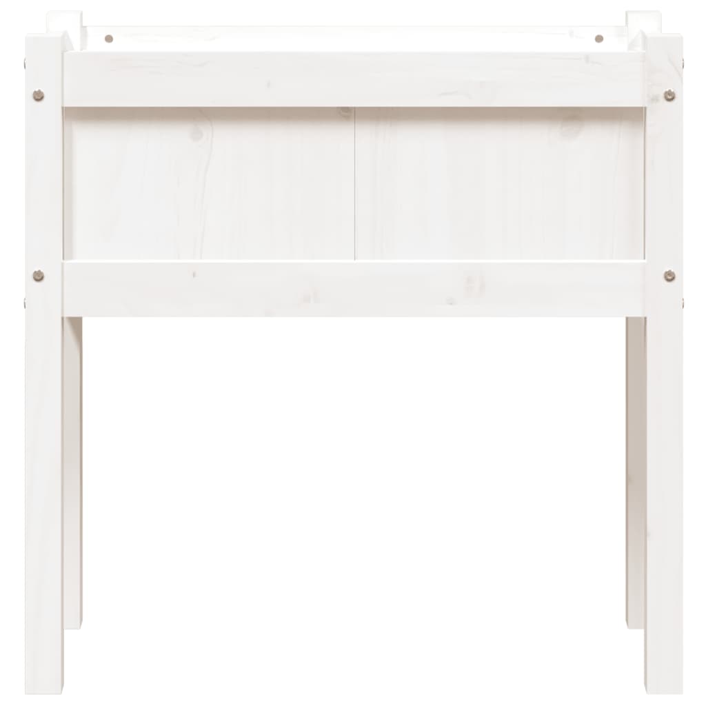 Sodo lovelis su kojelėmis, baltas, 70x31x70cm, pušies masyvas Sodo lovelis su kojelėmis, baltas, 70x31x70cm, pušies masyvas - Image 5