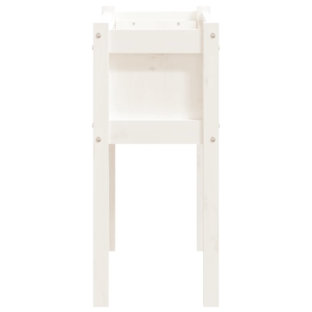 Sodo lovelis su kojelėmis, baltas, 70x31x70cm, pušies masyvas Sodo lovelis su kojelėmis, baltas, 70x31x70cm, pušies masyvas - Image 6