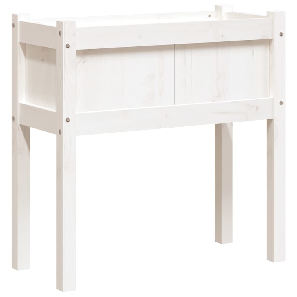 Sodo lovelis su kojelėmis, baltas, 70x31x70cm, pušies masyvas Sodo lovelis su kojelėmis, baltas, 70x31x70cm, pušies masyvas - Image 7