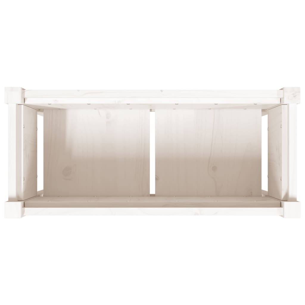 Sodo lovelis su kojelėmis, baltas, 70x31x70cm, pušies masyvas Sodo lovelis su kojelėmis, baltas, 70x31x70cm, pušies masyvas - Image 8
