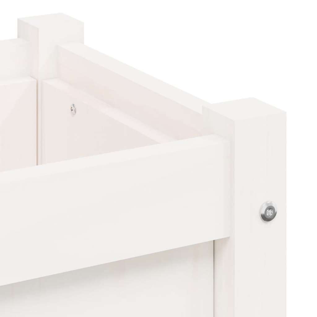Sodo lovelis su kojelėmis, baltas, 70x31x70cm, pušies masyvas Sodo lovelis su kojelėmis, baltas, 70x31x70cm, pušies masyvas - Image 9