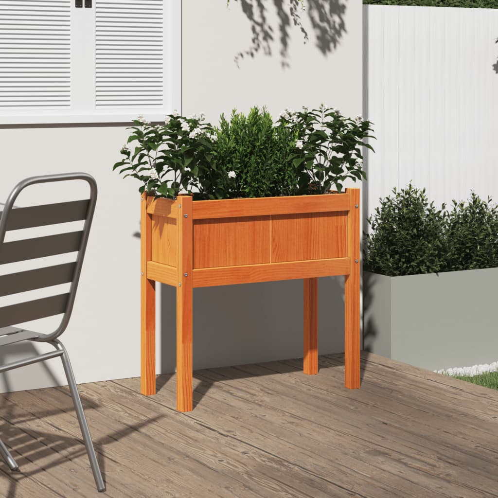 Sodo lovelis su kojelėmis, vaško rudas, 70x31x70cm, pušis Sodo lovelis su kojelėmis, vaško rudas, 70x31x70cm, pušis - Image 3