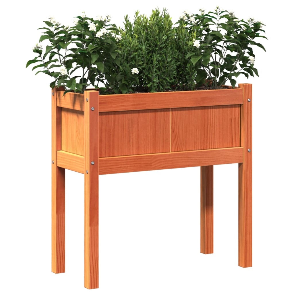 Sodo lovelis su kojelėmis, vaško rudas, 70x31x70cm, pušis Sodo lovelis su kojelėmis, vaško rudas, 70x31x70cm, pušis - Image 4