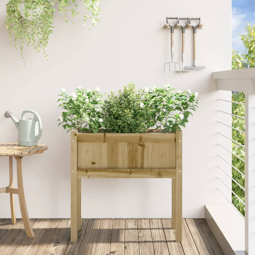 Sodo lovelis su kojelėmis, 70x31x70cm, impregnuota pušis Sodo lovelis su kojelėmis, 70x31x70cm, impregnuota pušis - Image 3